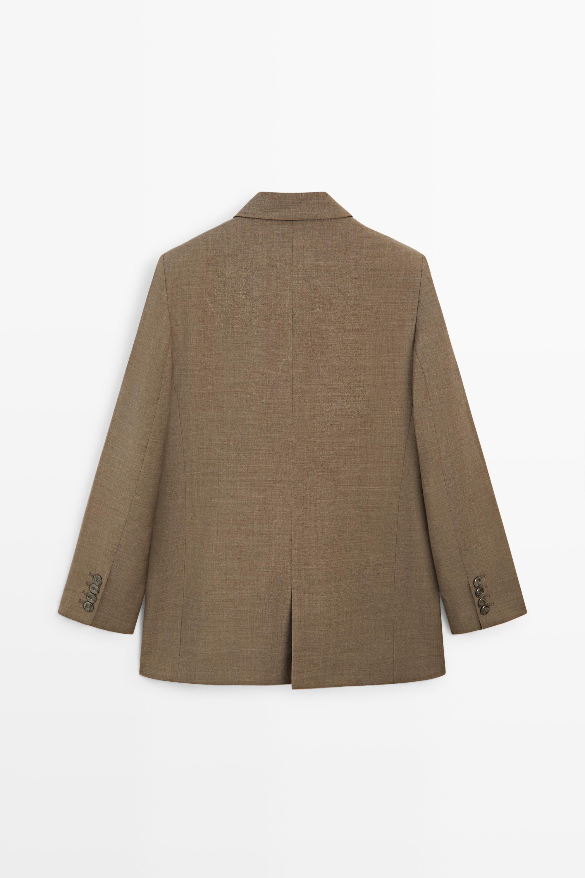 Melange 100% wool suit blazer
